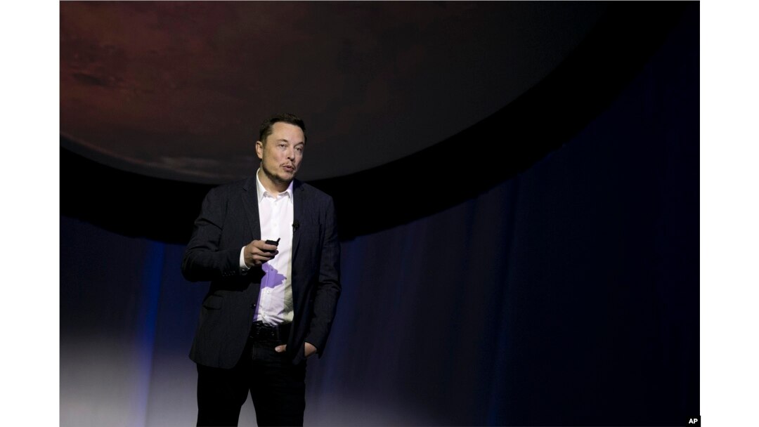 SpaceX founder Elon Musk speaks during the 67th International Astronautical Congress in Guadalajara, Mexico, Sept. 27, 2016.