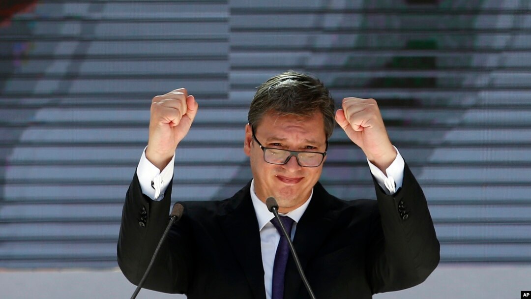 Aleksndar Vučić, predsednik SRbije, tokom mitinga u severnom delu Kosovske Mitrovice, na Kosovu, 9. septembra 2018.