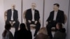 ARCHIVO - Una obra de arte que representa a los presidentes de EEUU, Donald Trump; de Rusia, Vladimir Putin y de China, Xi Jinping, en una exposición llamada "Yalta 2.0"en el parque Livadia en Yalta, Crimea, el 8 de febrero de 2025.