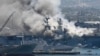 Пожар на корабле ВМС США: пострадало 57 человек