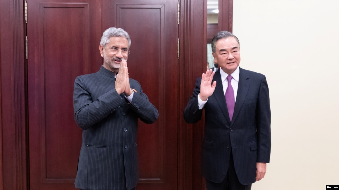 中國外長王毅與印度外長蘇杰生在莫斯科會晤。（2020年9月10日）