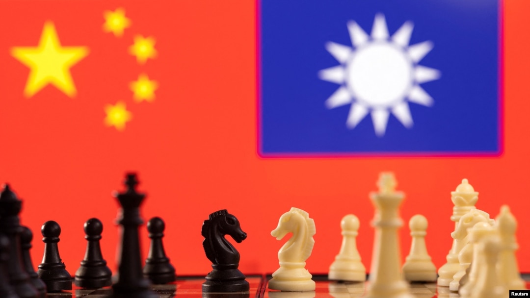 國際象棋與中國和台灣的旗幟 