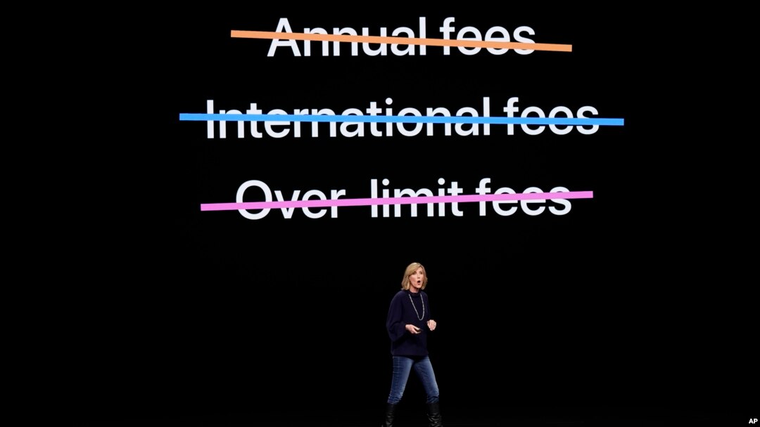 Jennifer Bailey, vice president of Apple Pay, speaks at the Steve Jobs Theater during an event to announce new products Monday, March 25, 2019, in Cupertino, California.