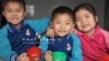 북한 강원도 원산 애육원(고아원) 아이들이 캐나다의 민간구호 단체 ‘퍼스트 스텝스'가 지원한 두유를 마시고 있다. 퍼스트 스텝스 사진 제공.