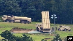 미군이 한국 성주에 배치한 '사드(THAAD)' 고고도 요격 미사일.