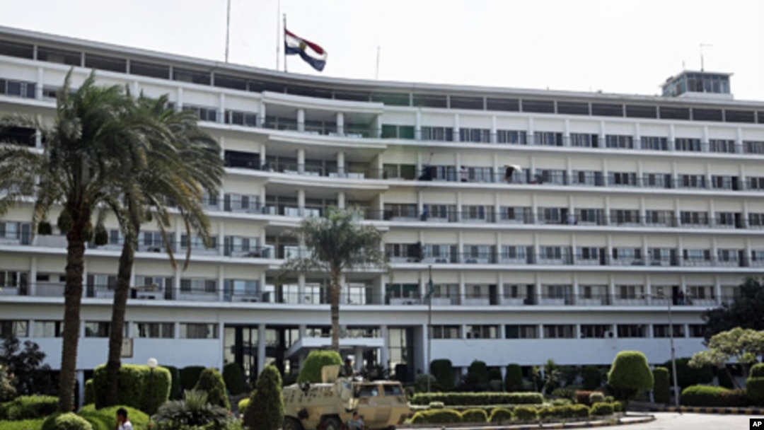 An armored vehicle guards the Maadi military hospital in Cairo, where Hosni Mubarak is being kept, June 20, 2012.