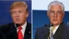 Donald Trump, left, and Rex Tillerson are shown in this composite image.