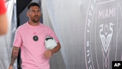El atacante argentino Lionel Messi del Inter Miami previo al partido contra DC United en la MLS, el sábado 18 de mayo de 2024, en Fort Lauderdale. 