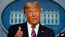 美國前總統特朗普2020年在白宮講話（美聯社2020年11月5日）