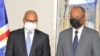 José Maria Neves, Presidente de Cabo Verde (esq) e Ulisses Correia e Silva, primeiro-ministro (dir), Palácio da Presidência, Cabo Verde, 3 Janeiro 2022