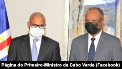 José Maria Neves, Presidente de Cabo Verde (esq) e Ulisses Correia e Silva, primeiro-ministro (dir), Palácio da Presidência, Cabo Verde, 3 Janeiro 2022