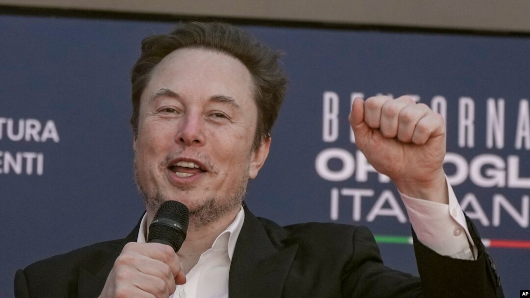 File - Tesla CEO Elon Musk in Rome, Dec. 16, 2023. A judge says Elon Musk must give up a compensation package awarded by Tesla's board of directors that is potentially worth more than $55 billion. 